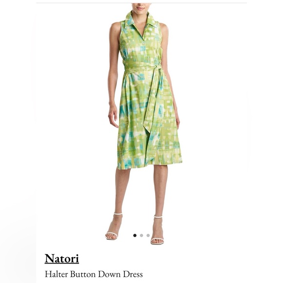 Natori Dresses & Skirts - Natori Vibrant Green and Blue Midi Dress NWT